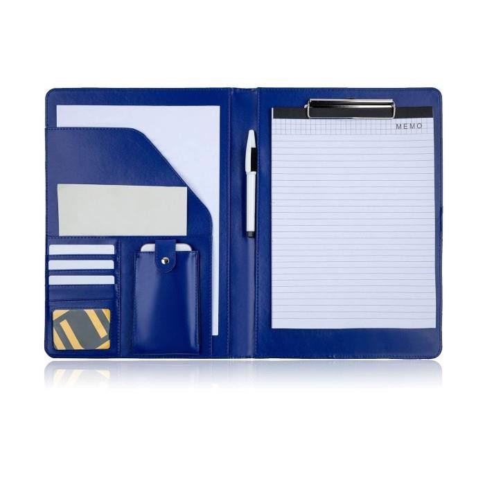 Blue A4 PU Leather Presentation Folder