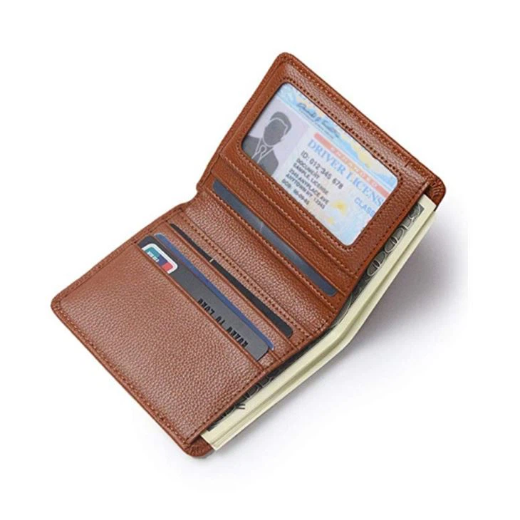 Small Size Brown Men Money Clip Wallet Logo