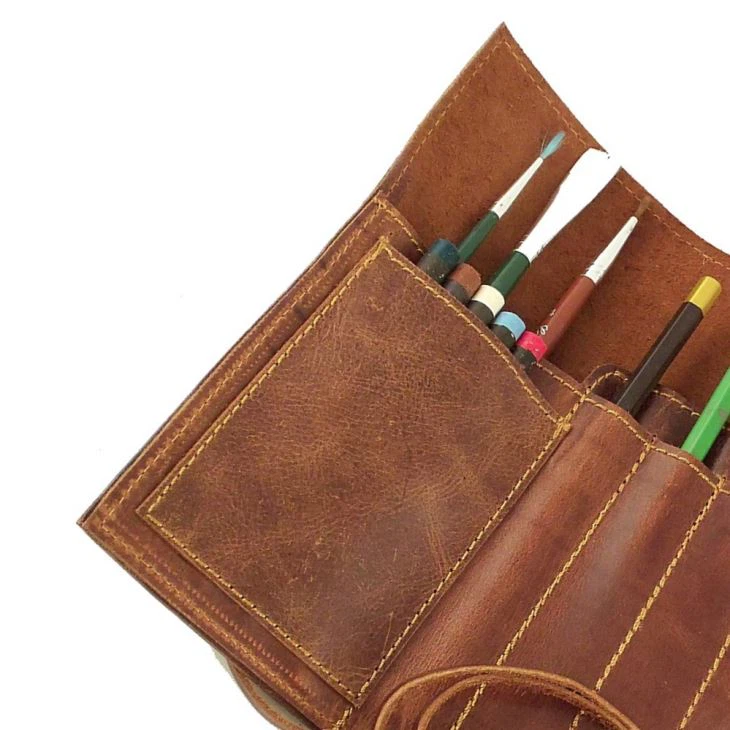 Genuine Leather Pencil Roll