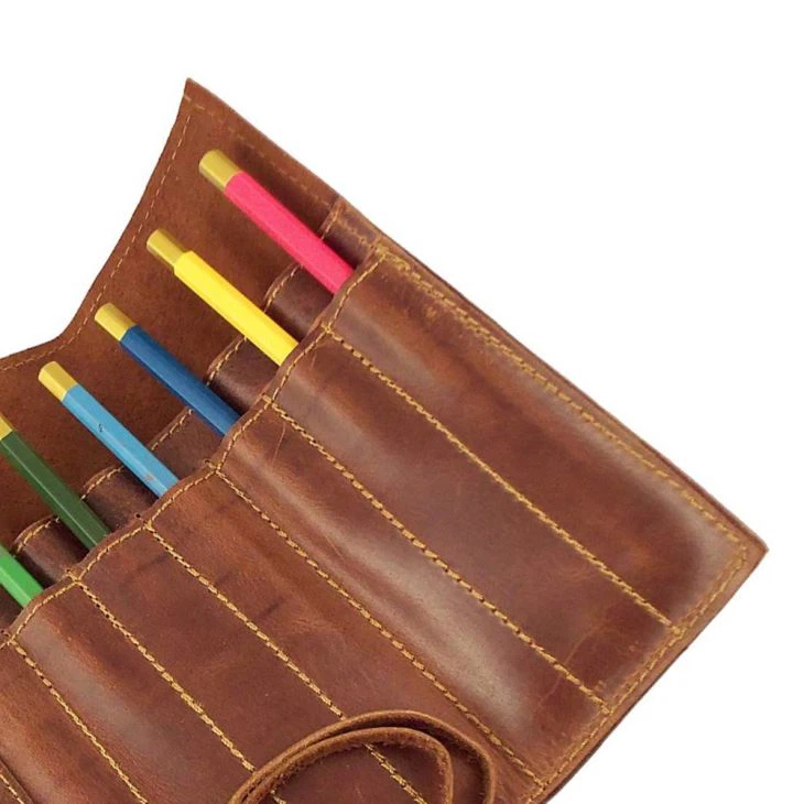 Genuine Leather Pencil Roll