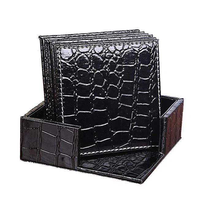 Faux Leather Square Drink Mat